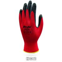 Beybi PN75 Polyester Astarlı Kırmızı Nitril İş Eldiveni