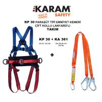 KP 30+KA 361 PARAŞÜT TİPİ KEMER ÇİFT LANYARDLI