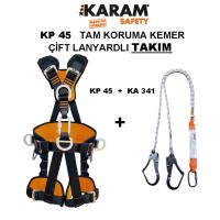 Karam KP 45+KA 341 TAM KORUMA KEMER ÇİFT LANYARDLI TAKIM